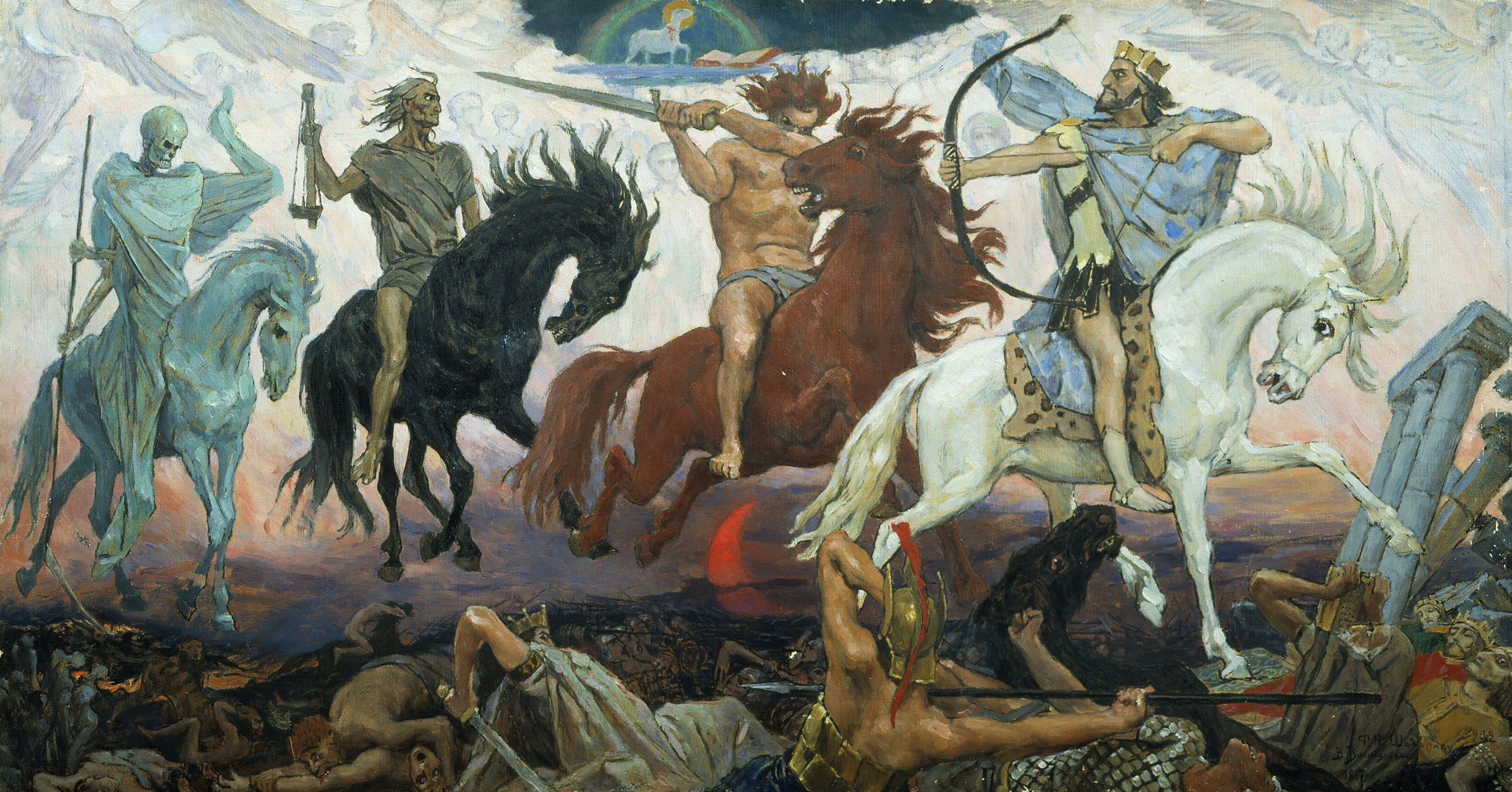 ''Four Horsemen of Apocalypse'', by Viktor Vasnetsov. Painted in 1887.